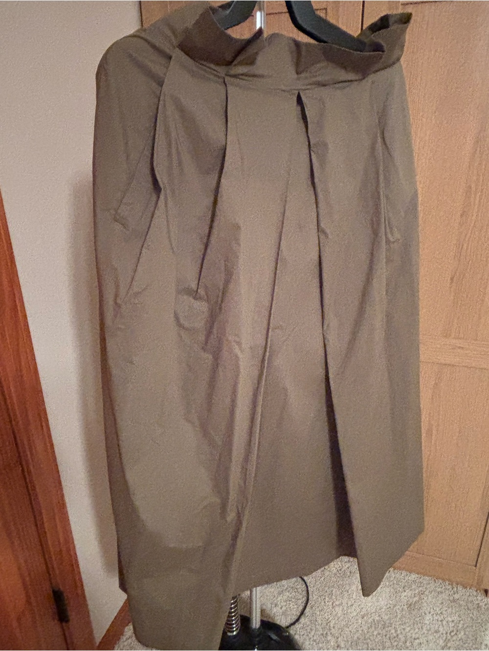 Vintage Corey Lynn Calter Vintage Olive Green Pleated Skirt with attached belt.